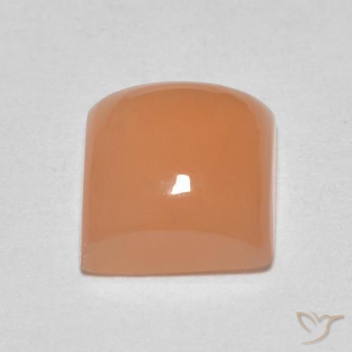 Pierre de lune Orange cantaloup naturelle Carré, 2.01 ct, Translucide