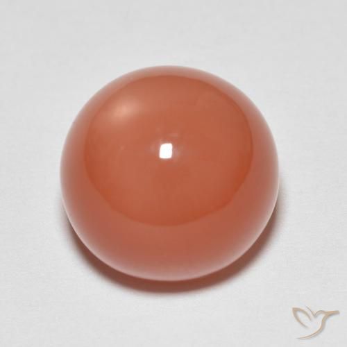 6.80ct Naturel Orange rougeâtre Pierre de lune, Tour, Translucide