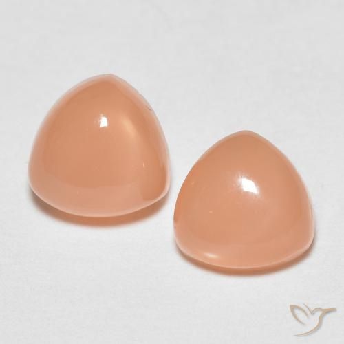 1.66ctw Naturel Orange cantaloup Pierre de lune, Trillion, Translucide