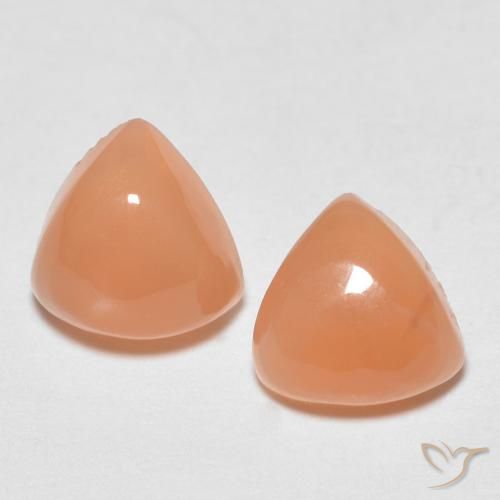 1.62ctw Naturel Orange moyen Pierre de lune, Trillion, Translucide