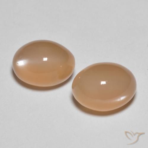 3.18ctw Naturel Pêche Orange Pierre de lune, ovale, Translucide