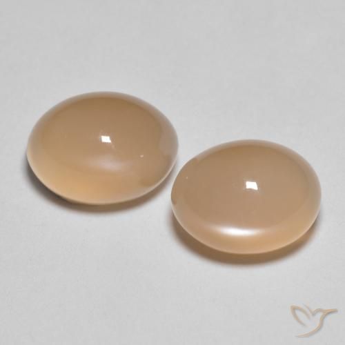 3.44ctw Naturel Orange cantaloup Pierre de lune, ovale, Translucide
