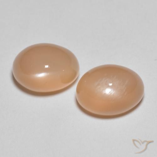 3.26ctw Naturel Orange cantaloup Pierre de lune, ovale, Translucide