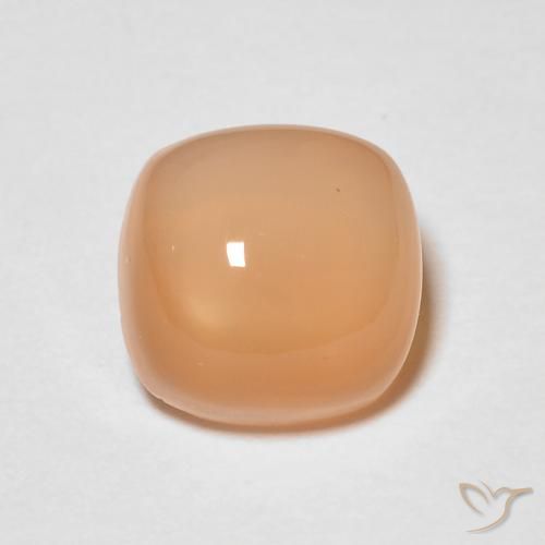 1.56ct Naturel Medium Light-Orange Pierre de lune, Coussin, Translucide