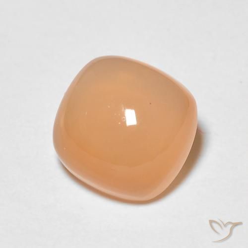 Pierre de lune Medium Light-Orange naturelle Coussin, 1.56 ct, Translucide