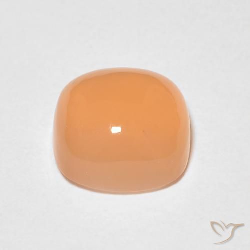 Pierre de lune Medium Light-Orange naturelle Coussin, 1.56 ct, Translucide