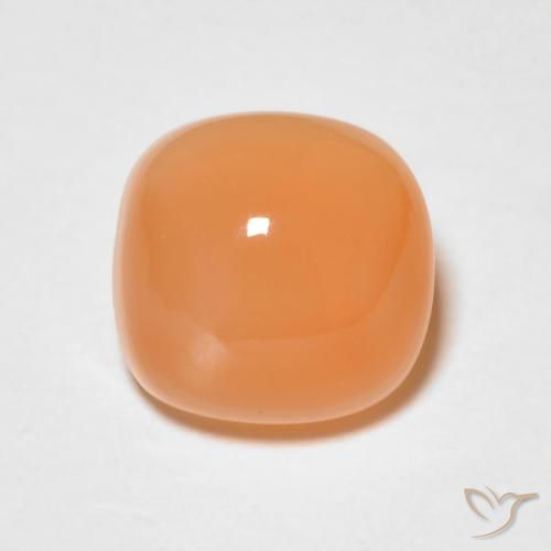 1.78ct Naturel Orange rougeâtre Pierre de lune, Coussin, Translucide