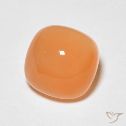 Pierre de lune Orange rougeâtre naturelle Coussin, 1.78 ct, Translucide