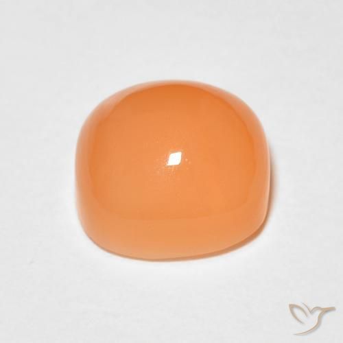 Pierre de lune Orange rougeâtre naturelle Coussin, 1.78 ct, Translucide