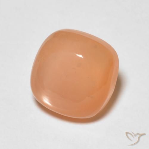 Pierre de lune Orange cantaloup naturelle Coussin, 1.54 ct, Translucide