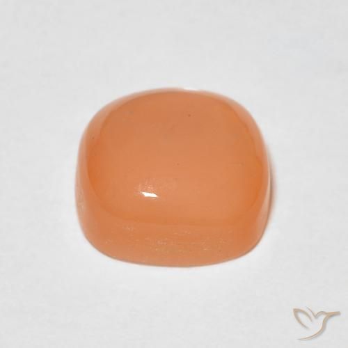Pierre de lune Orange cantaloup naturelle Coussin, 1.54 ct, Translucide