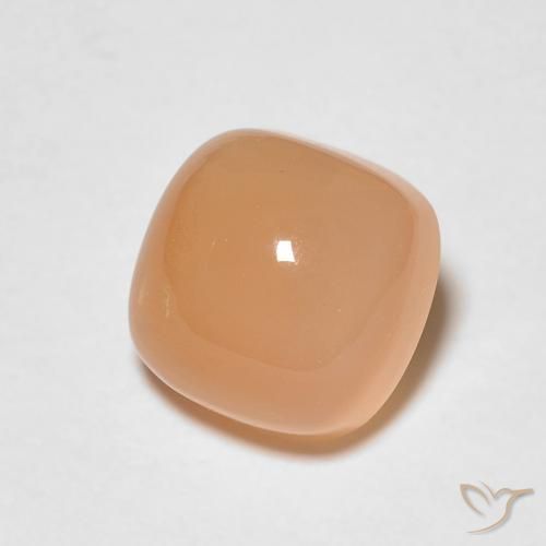 Pierre de lune Medium Light-Orange naturelle Coussin, 1.66 ct, Translucide