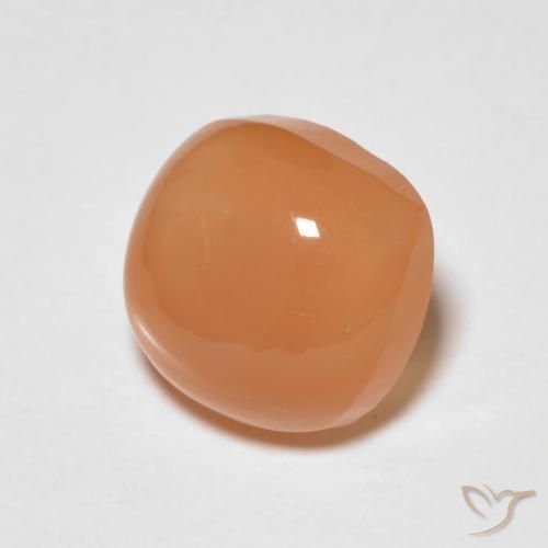 Pierre de lune Orange rougeâtre naturelle Coussin, 1.57 ct, Translucide