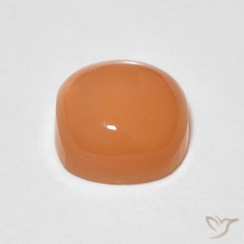 Pierre de lune Orange rougeâtre naturelle Coussin, 1.57 ct, Translucide