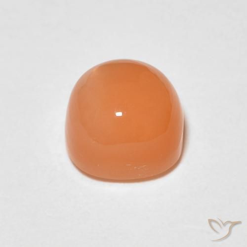Pierre de lune Orange abricot chaud naturelle Coussin, 1.37 ct, Translucide