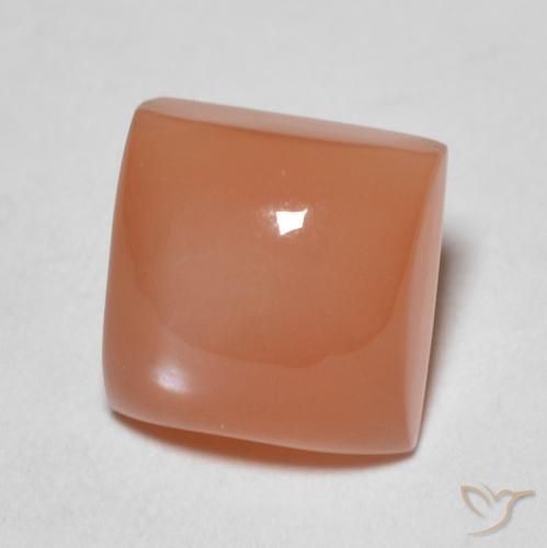 Pierre de lune Pêche Orange naturelle Carré, 2.17 ct, Translucide