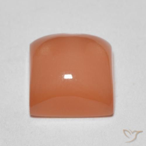 Pierre de lune Pêche Orange naturelle Carré, 2.17 ct, Translucide