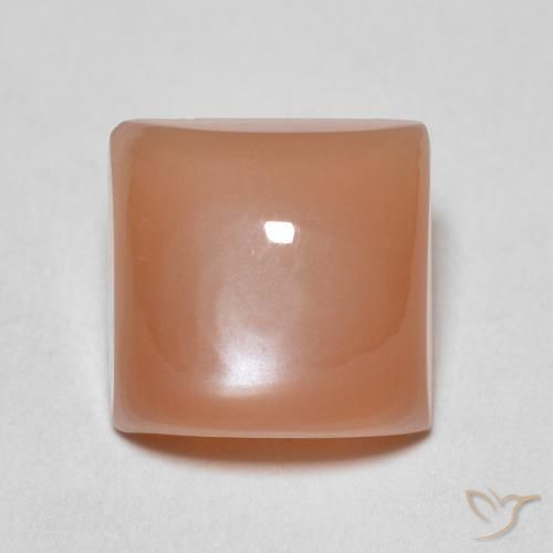 Pierre de lune Orange moyen naturelle Carré, 2.19 ct, Translucide