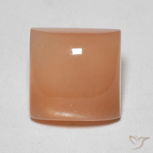 2.03ct Naturel Pêche Orange Pierre de lune, Carré, Translucide