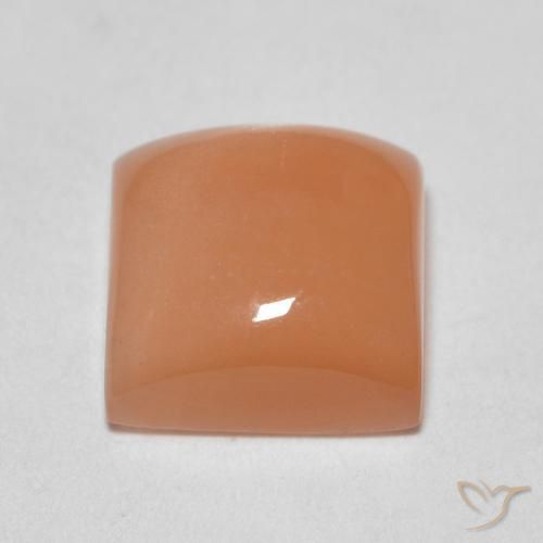 Pierre de lune Pêche Orange naturelle Carré, 2.03 ct, Translucide