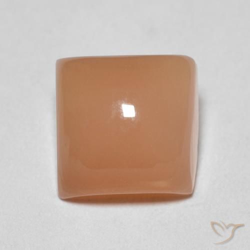 1.79ct Naturel Pêche Orange Pierre de lune, Carré, Translucide