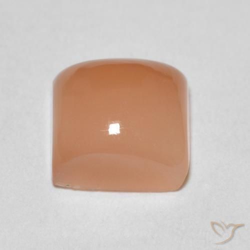 Pierre de lune Pêche Orange naturelle Carré, 1.79 ct, Translucide