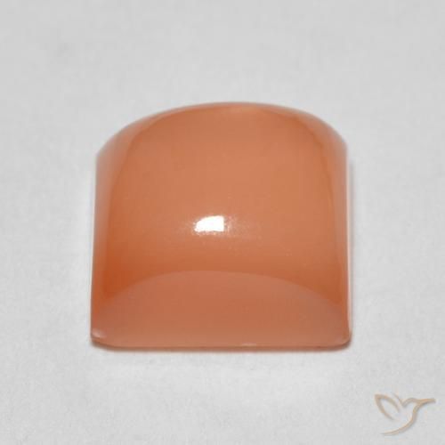 Pierre de lune Orange cantaloup naturelle Carré, 2.06 ct, Translucide
