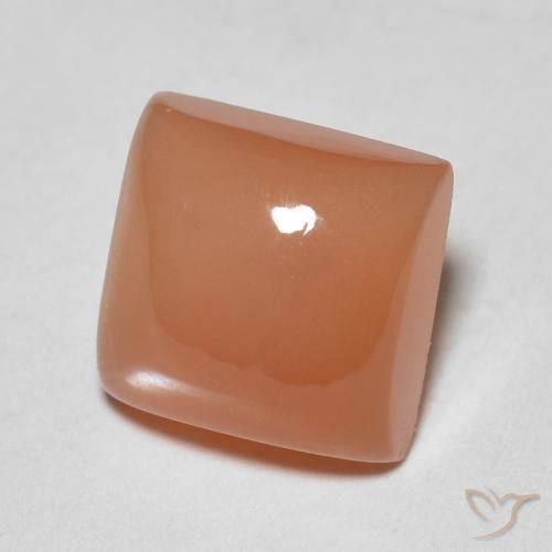 Pierre de lune Orange moyen naturelle Carré, 1.92 ct, Translucide