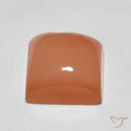 Pierre de lune Orange moyen naturelle Carré, 1.92 ct, Translucide