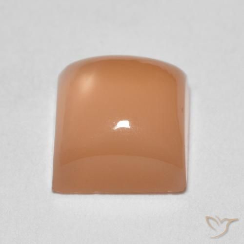 Pierre de lune Orange cantaloup naturelle Carré, 2.13 ct, Translucide