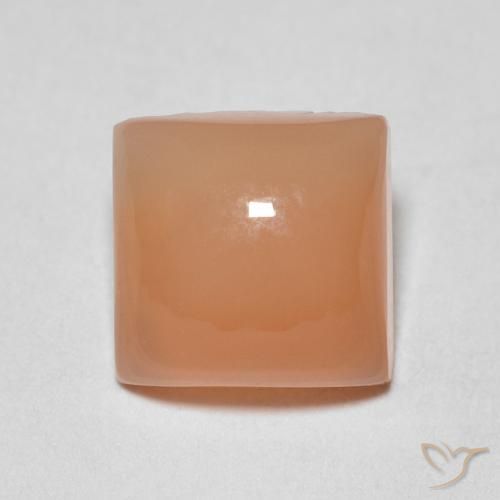 1.78ct Naturel Pêche Orange Pierre de lune, Carré, Translucide