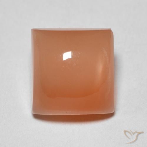 2.17ct Naturel Orange cantaloup Pierre de lune, Carré, Translucide