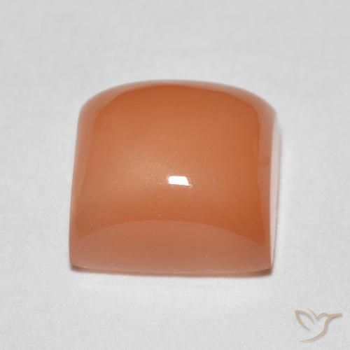 Pierre de lune Orange cantaloup naturelle Carré, 2.17 ct, Translucide