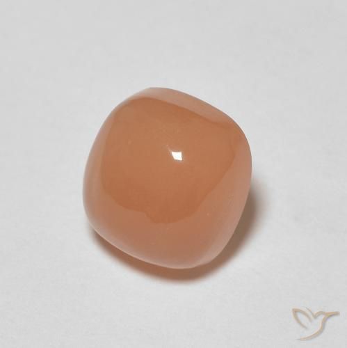 Pierre de lune Orange cantaloup naturelle Coussin, 1.13 ct, Translucide