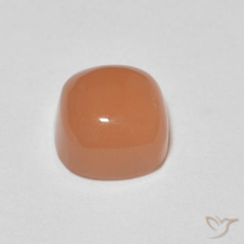 Pierre de lune Orange cantaloup naturelle Coussin, 1.13 ct, Translucide