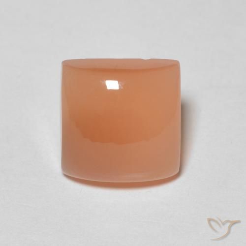 1.87ct Naturel Pêche Orange Pierre de lune, Carré, Translucide