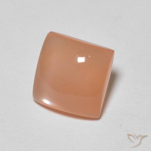 Pierre de lune Orange moyen naturelle Carré, 1.65 ct, Translucide