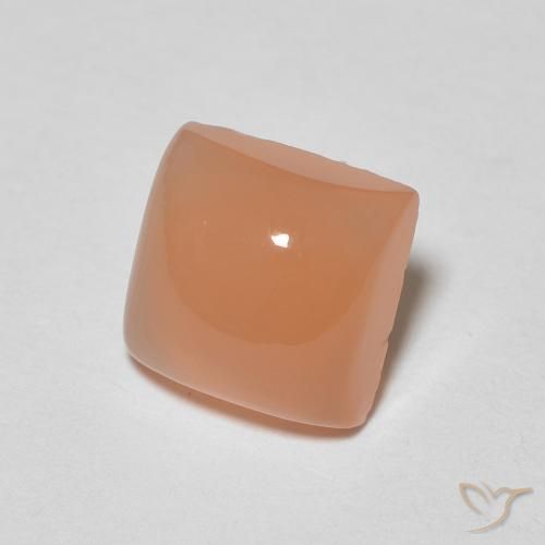 Pierre de lune Orange moyen naturelle Carré, 1.86 ct, Translucide