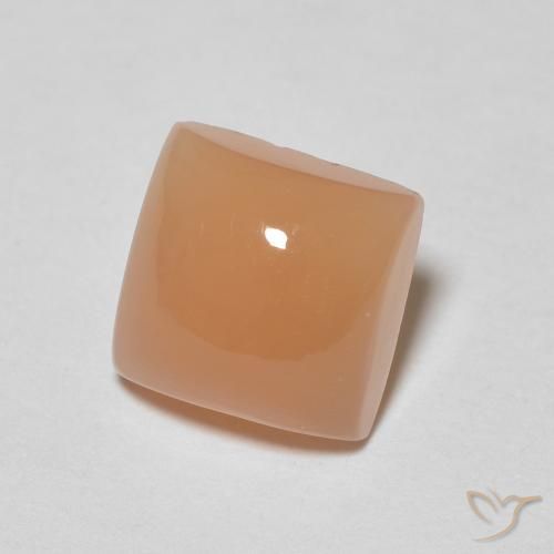 Pierre de lune Orange cantaloup naturelle Carré, 2.09 ct, Translucide