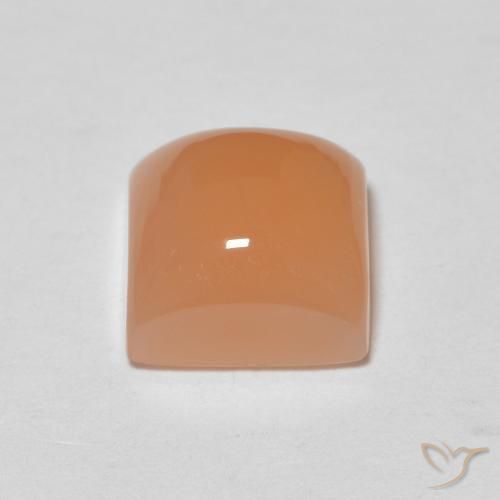 Pierre de lune Orange cantaloup naturelle Carré, 2.09 ct, Translucide