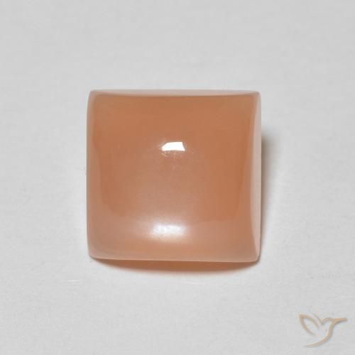 1.98ct Naturel Orange cantaloup Pierre de lune, Carré, Translucide