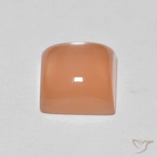 Pierre de lune Orange cantaloup naturelle Carré, 1.98 ct, Translucide