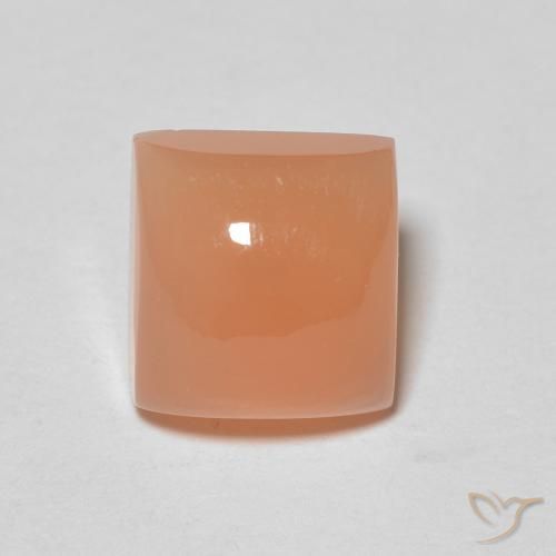 Pierre de lune Pêche Orange naturelle Carré, 2.22 ct, Translucide