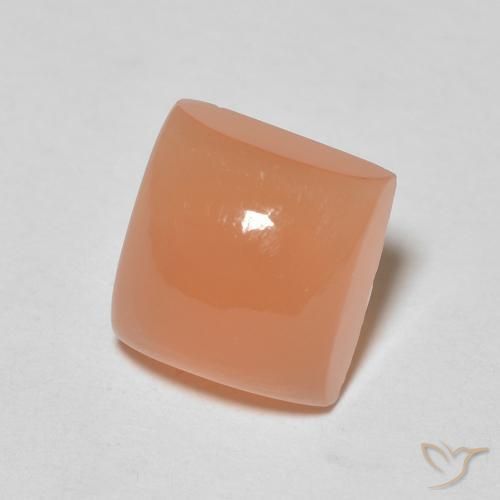 Pierre de lune Pêche Orange naturelle Carré, 2.22 ct, Translucide