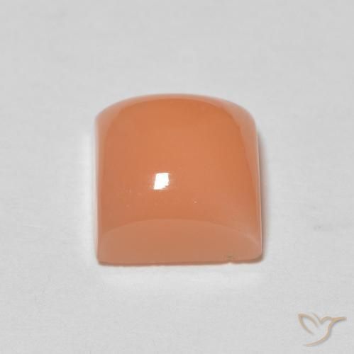 Pierre de lune Pêche Orange naturelle Carré, 2.22 ct, Translucide