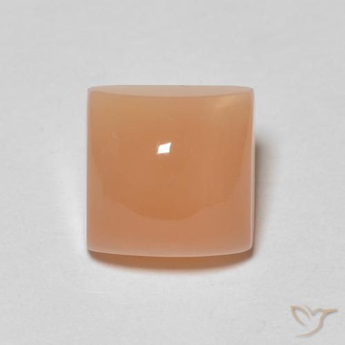 Pierre de lune Pêche Orange naturelle Carré, 2.23 ct, Translucide