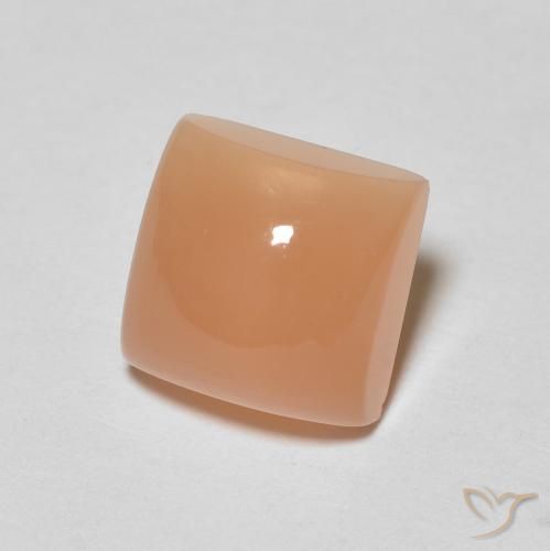 Pierre de lune Pêche Orange naturelle Carré, 2.23 ct, Translucide
