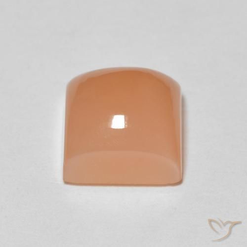 Pierre de lune Pêche Orange naturelle Carré, 2.23 ct, Translucide