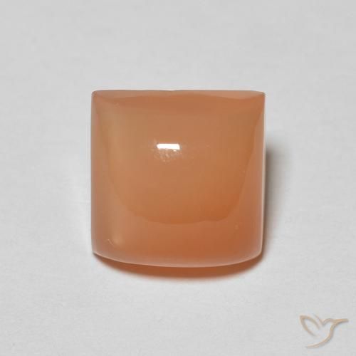 Pierre de lune Orange cantaloup naturelle Carré, 2.11 ct, Translucide