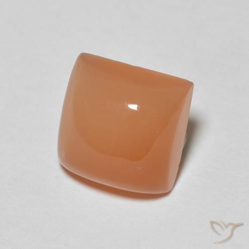 Pierre de lune Orange cantaloup naturelle Carré, 2.11 ct, Translucide